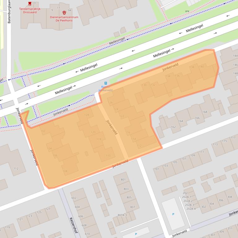 Kaart van postcodegebied 5403CC.