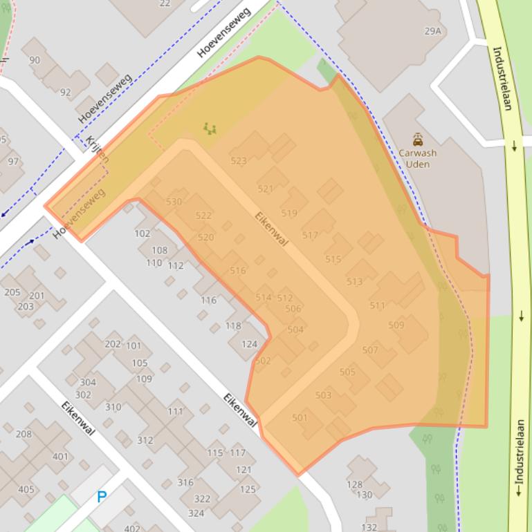 Kaart van postcodegebied 5403KB.