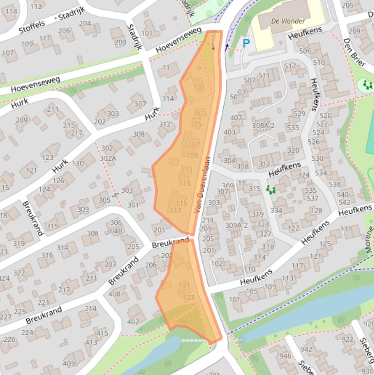 Kaart van postcodegebied 5403LE.