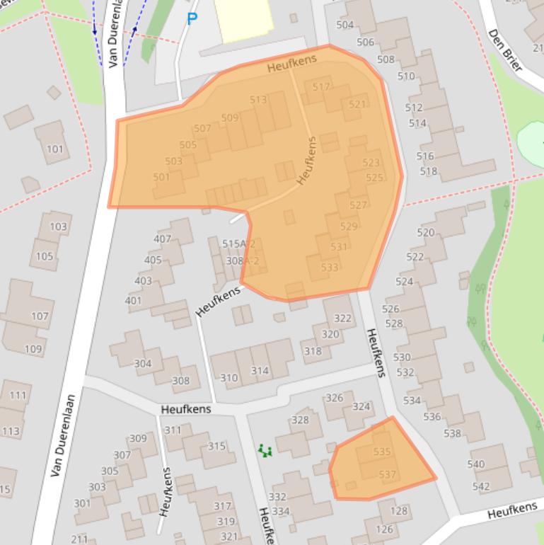 Kaart van postcodegebied 5403LW.