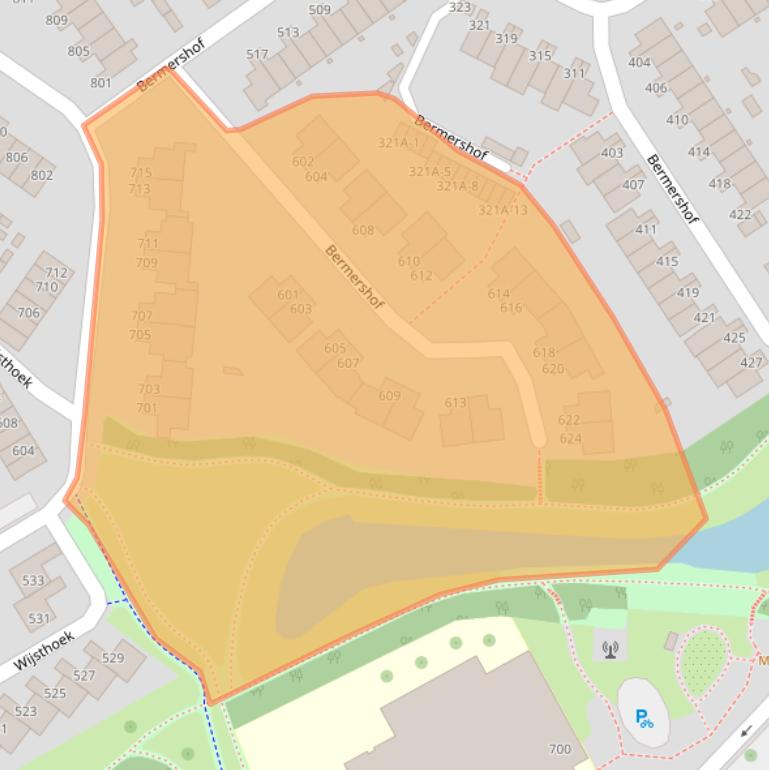 Kaart van postcodegebied 5403WZ.