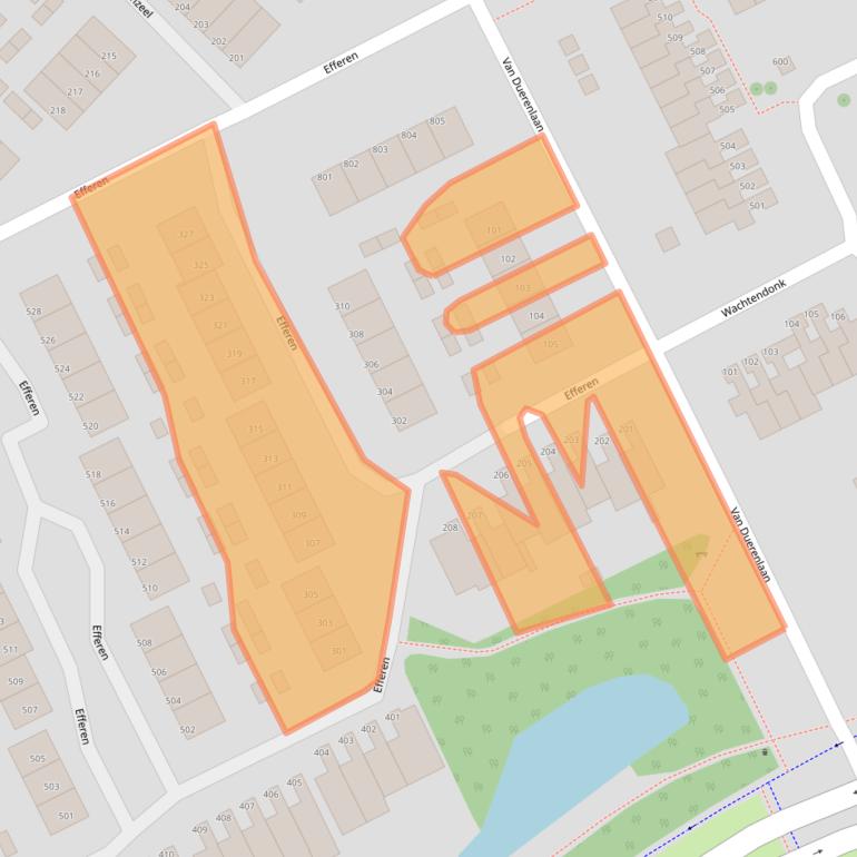 Kaart van postcodegebied 5403XJ.