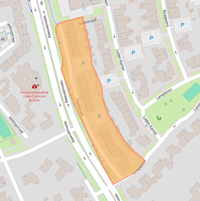 Kaart van postcodegebied 5404JA.