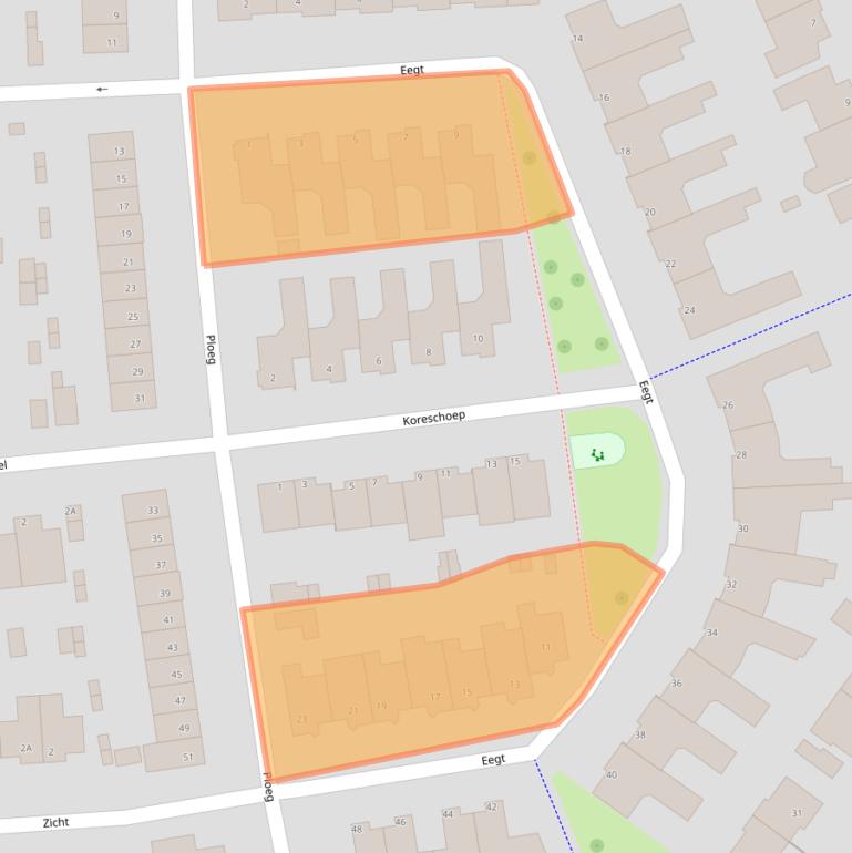 Kaart van postcodegebied 5404LK.