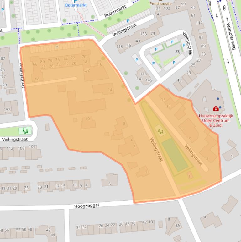 Kaart van postcodegebied 5404NE.