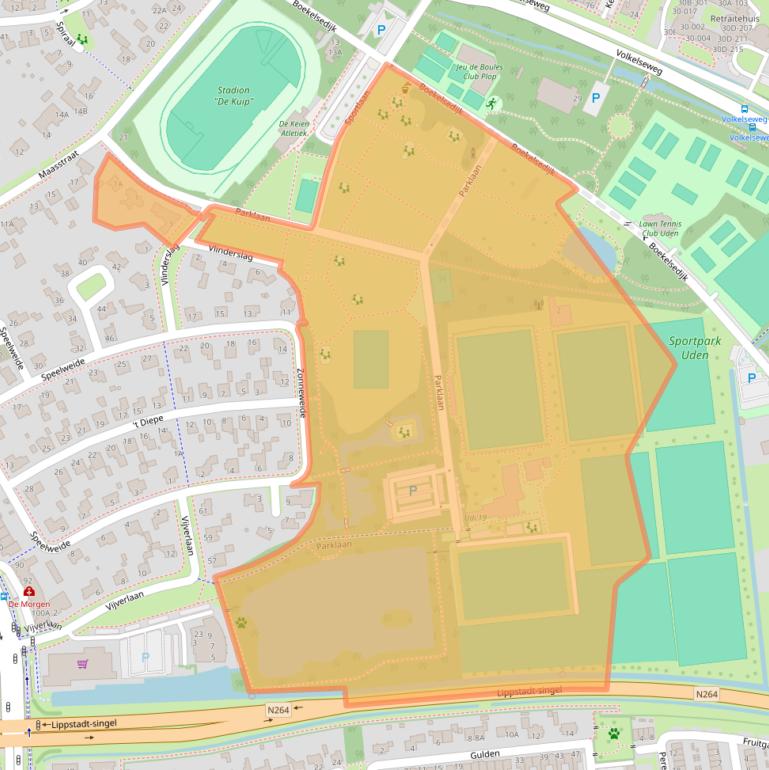 Kaart van postcodegebied 5404NH.