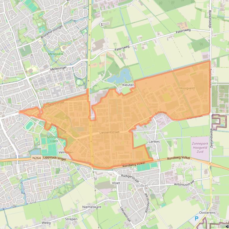 Kaart van postcodegebied 5405.