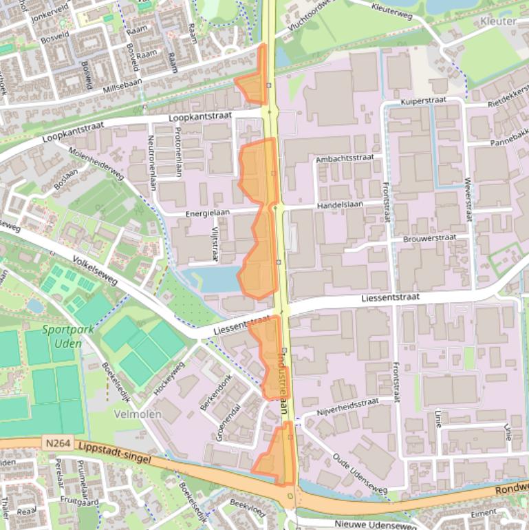Kaart van postcodegebied 5405AA.