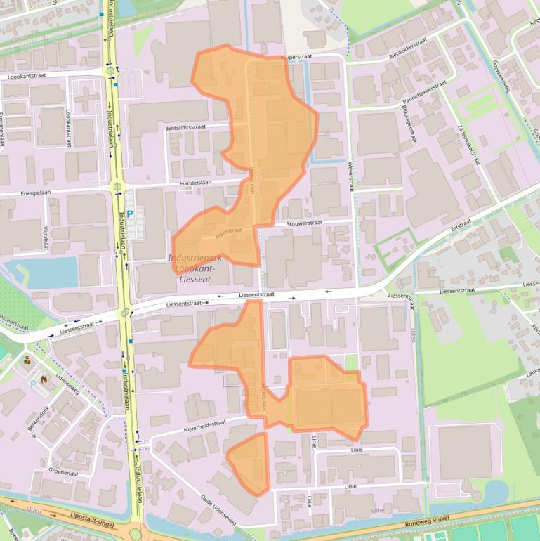 Kaart van postcodegebied 5405AK.