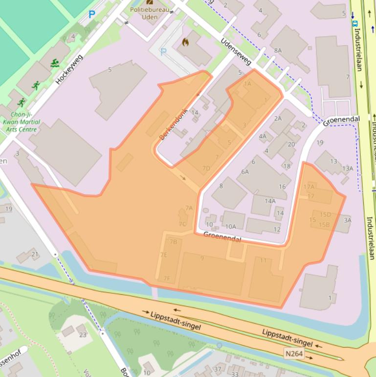 Kaart van postcodegebied 5405AS.