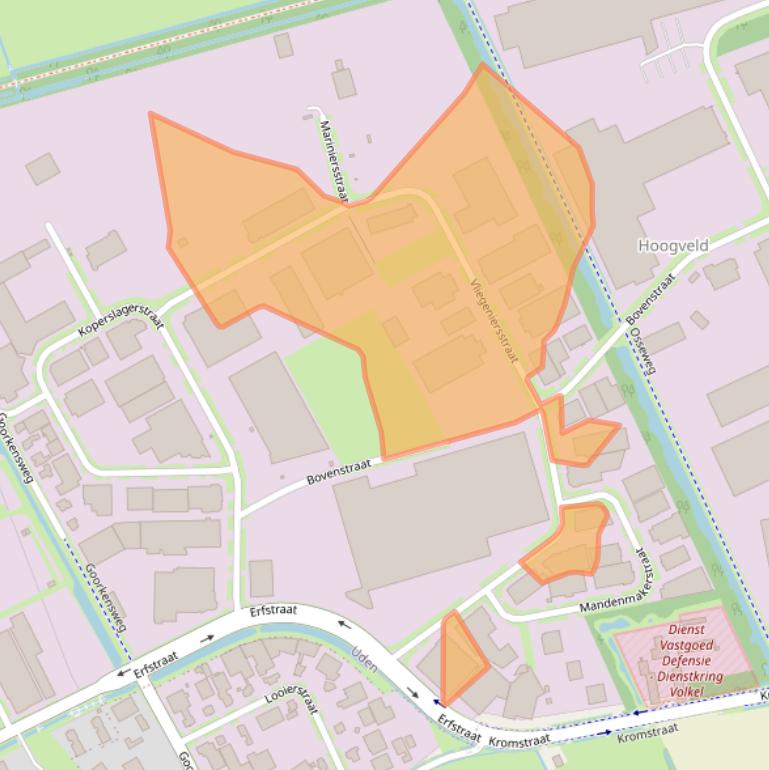 Kaart van postcodegebied 5405BH.