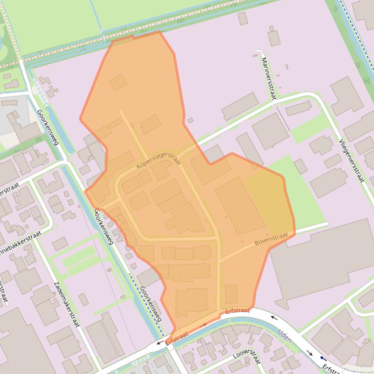 Kaart van postcodegebied 5405BS.