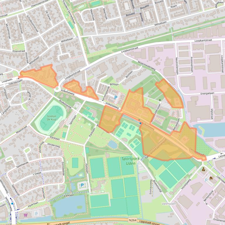 Kaart van postcodegebied 5405NA.