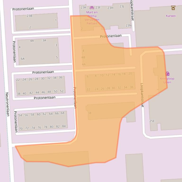 Kaart van postcodegebied 5405NE.