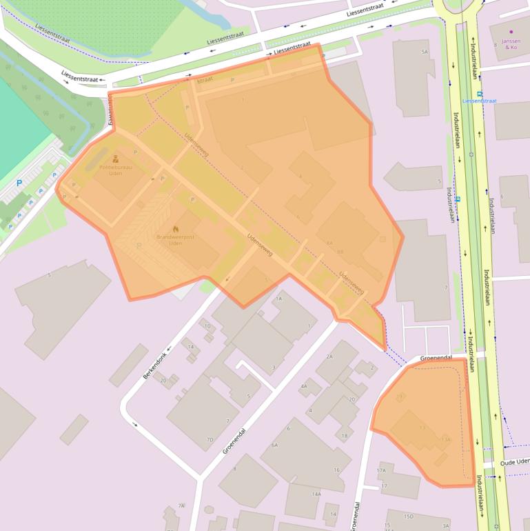 Kaart van postcodegebied 5405PA.