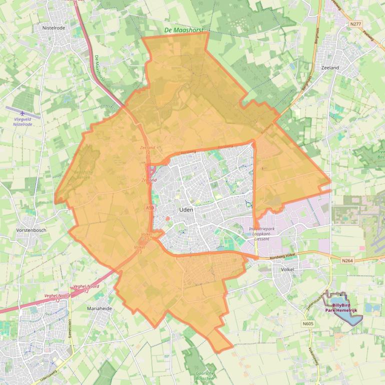 Kaart van postcodegebied 5406.