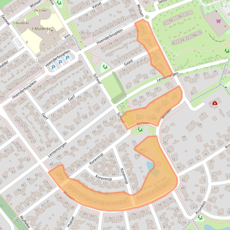 Kaart van postcodegebied 5406AA.