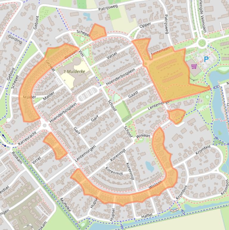 Kaart van postcodegebied 5406AD.