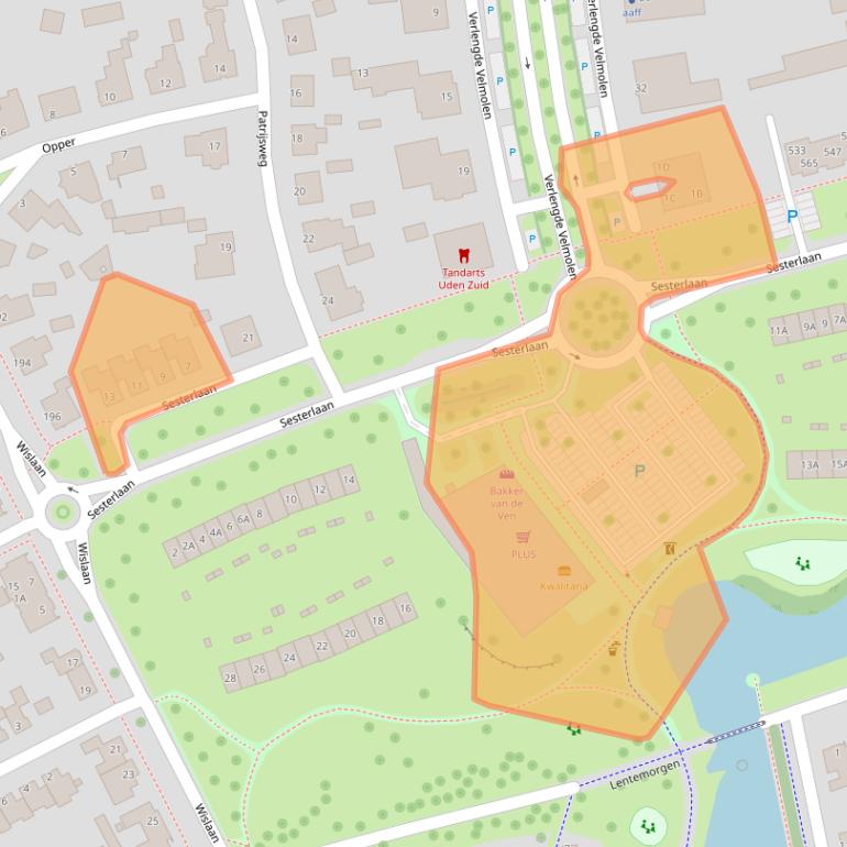 Kaart van postcodegebied 5406AE.