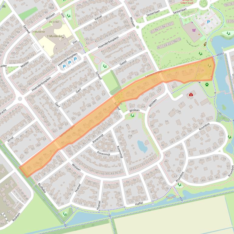 Kaart van postcodegebied 5406AM.
