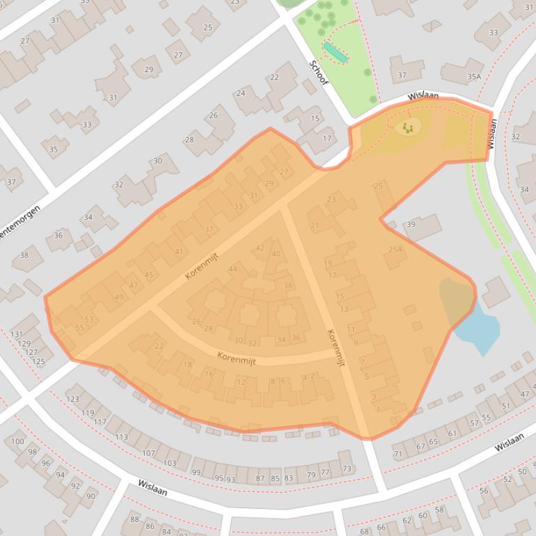 Kaart van postcodegebied 5406AN.