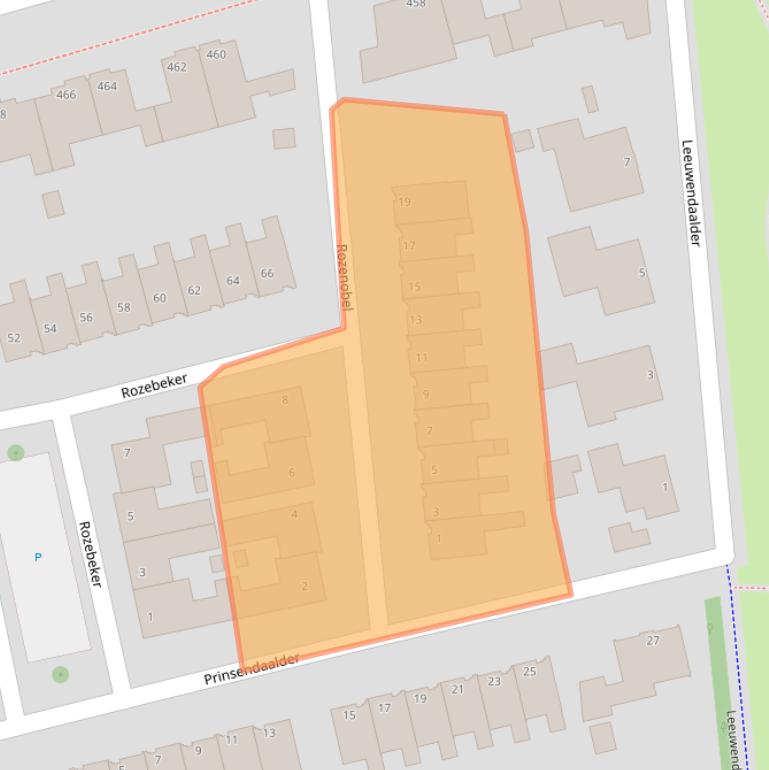Kaart van postcodegebied 5406BV.