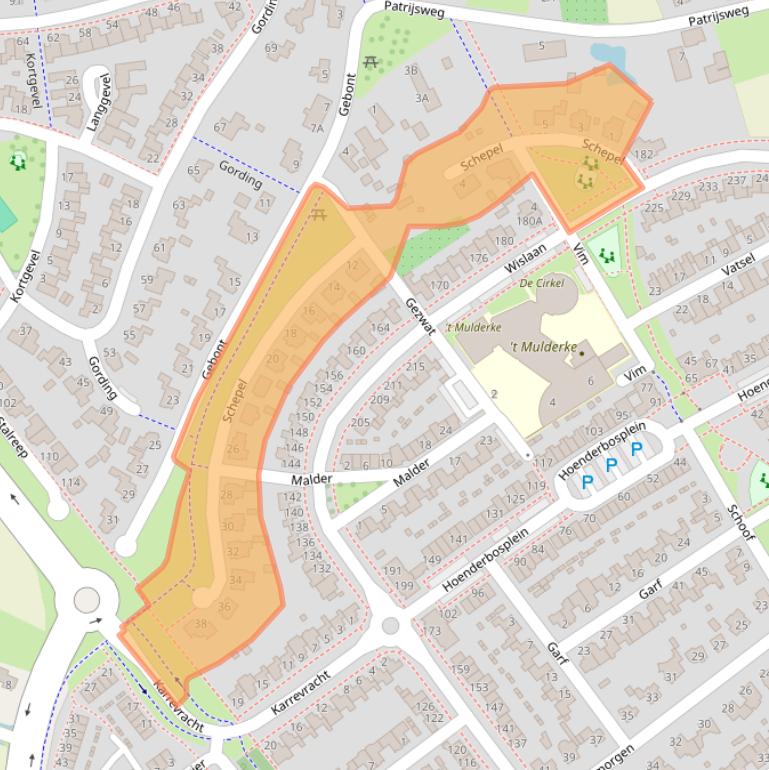Kaart van postcodegebied 5406CB.