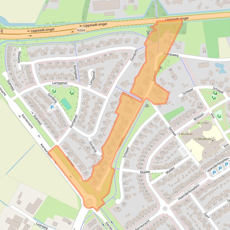Kaart van postcodegebied 5406CP.