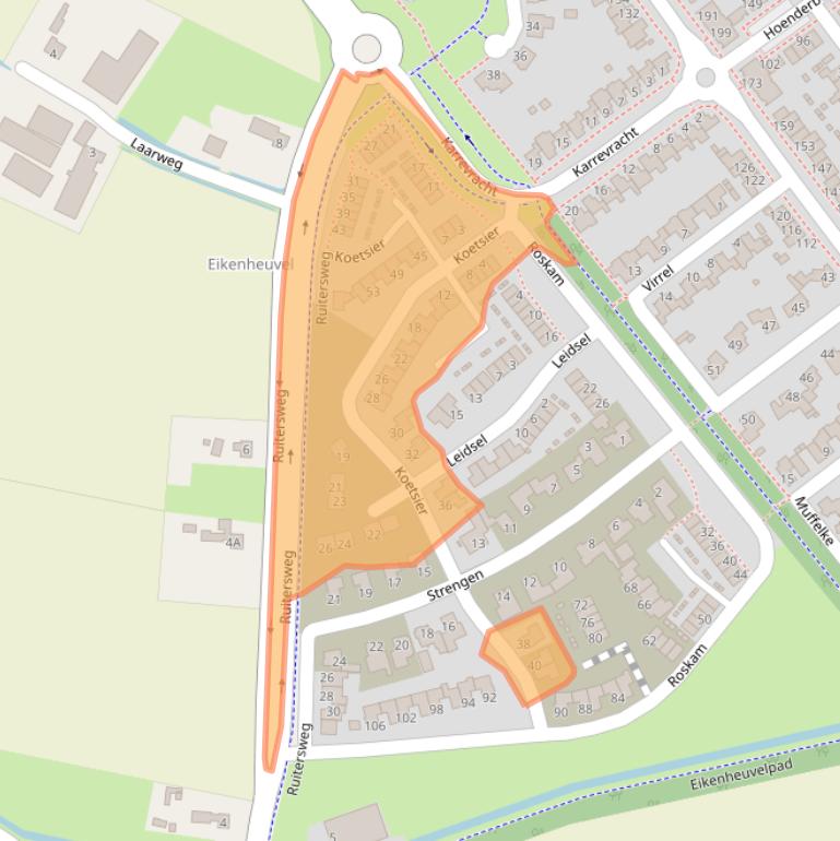 Kaart van postcodegebied 5406CZ.