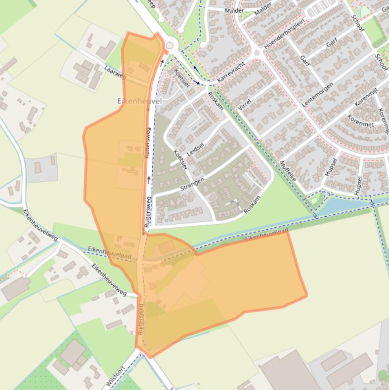 Kaart van postcodegebied 5406NE.