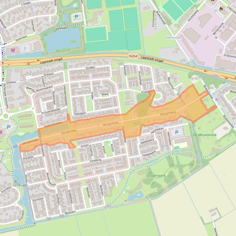 Kaart van postcodegebied 5406NJ.