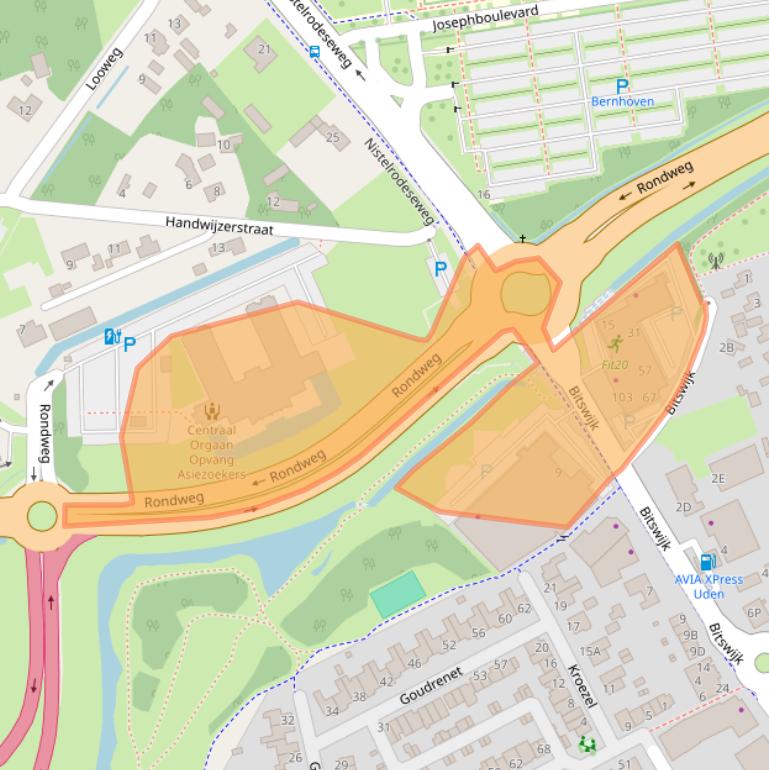 Kaart van postcodegebied 5406NK.
