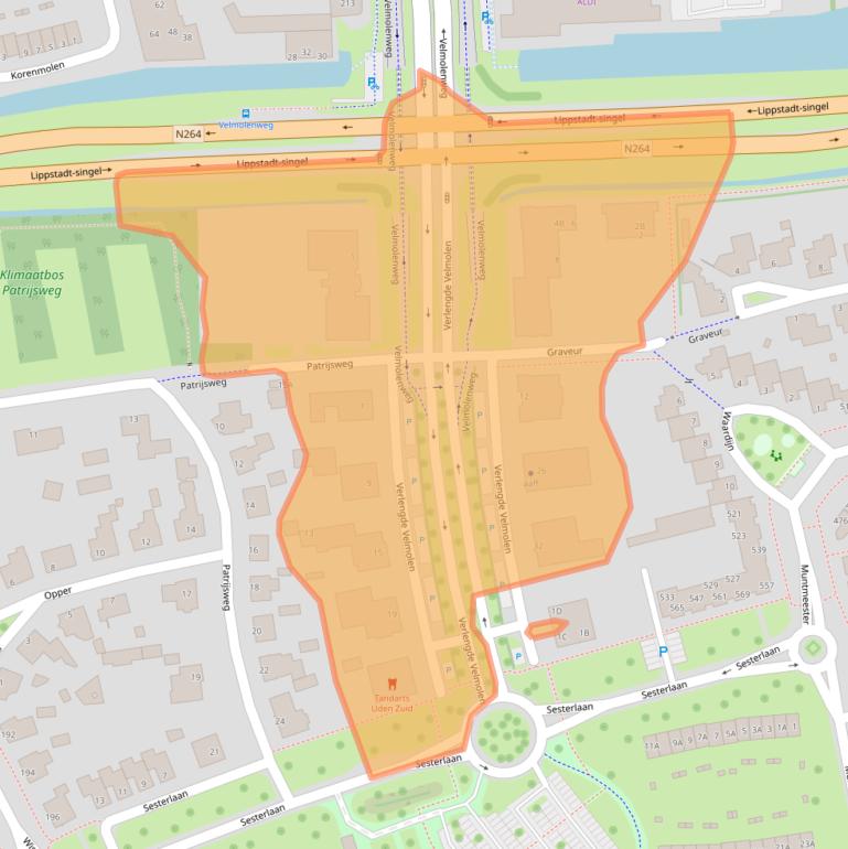 Kaart van postcodegebied 5406NT.