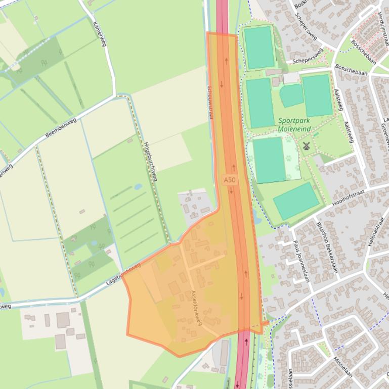 Kaart van postcodegebied 5406PE.