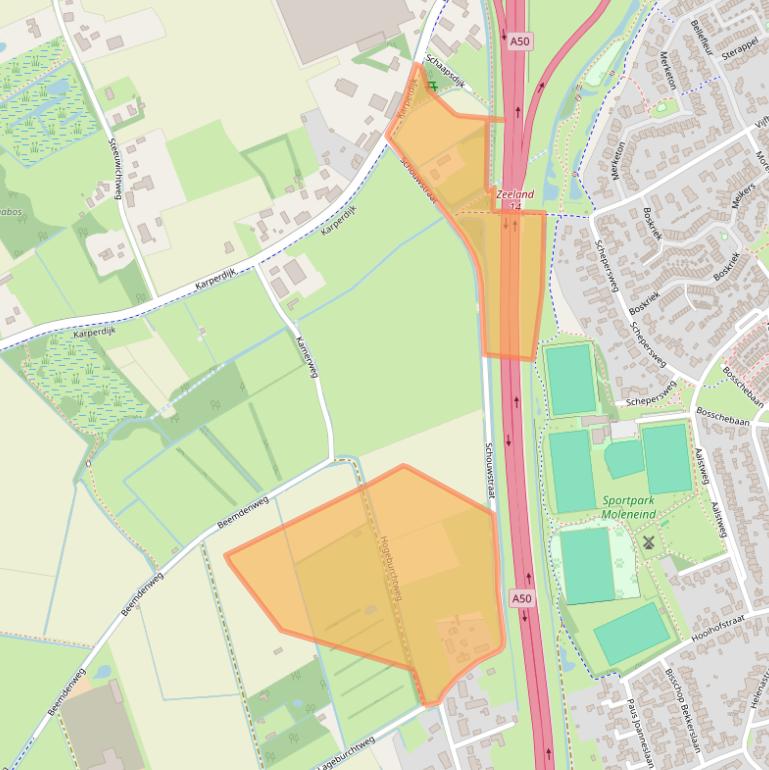 Kaart van postcodegebied 5406PJ.