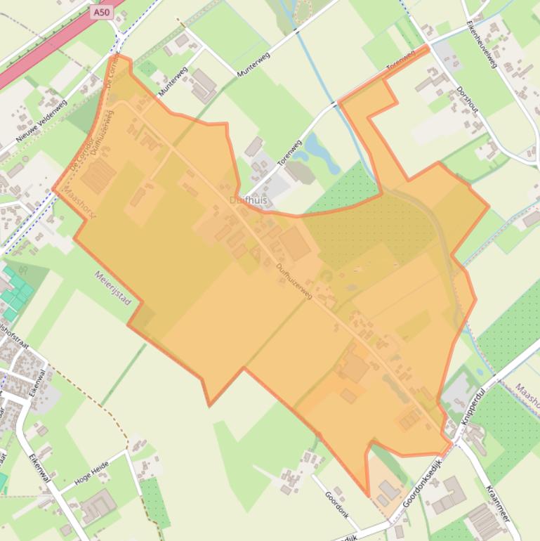 Kaart van postcodegebied 5406TB.