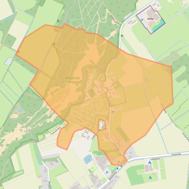 Kaart van postcodegebied 5406TP.