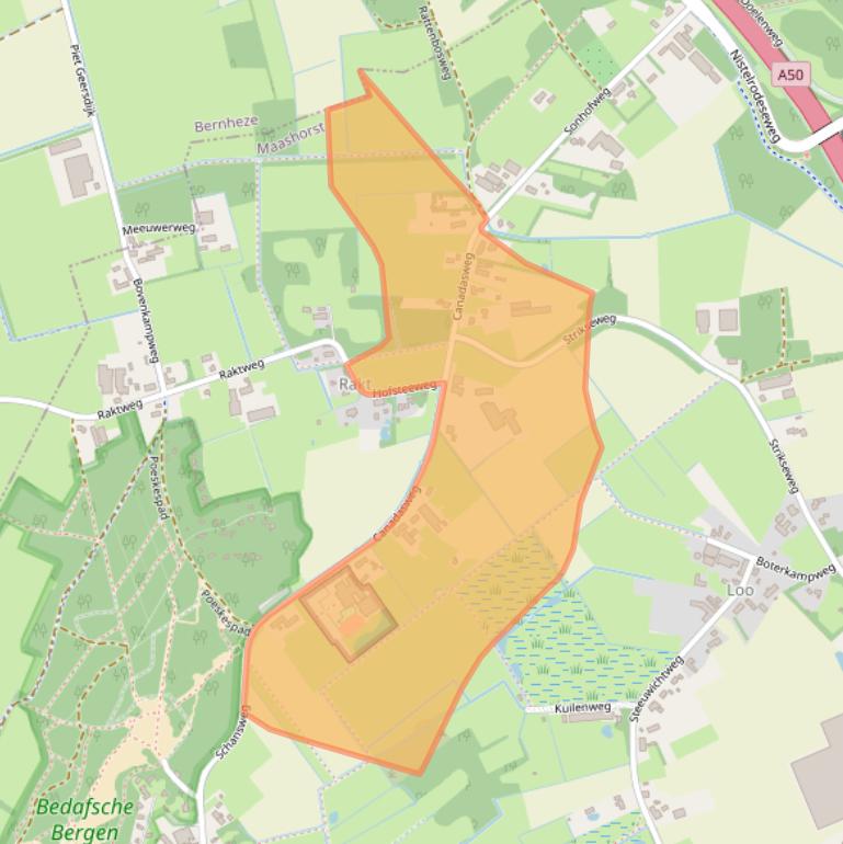 Kaart van postcodegebied 5406TS.