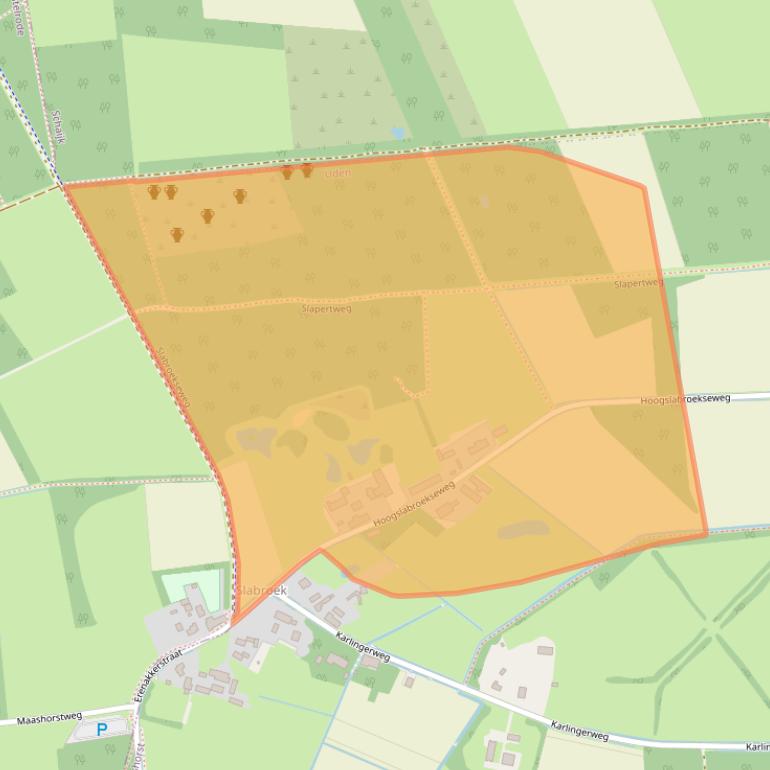 Kaart van postcodegebied 5406VP.