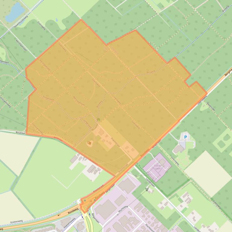 Kaart van postcodegebied 5406XA.