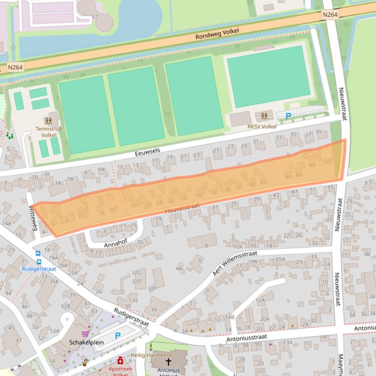 Kaart van postcodegebied 5408AD.