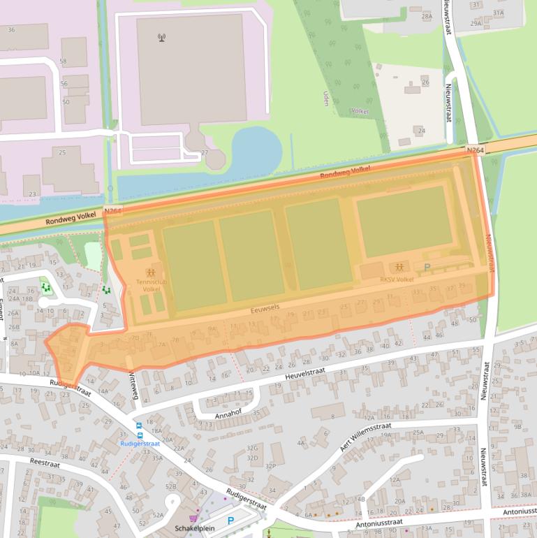 Kaart van postcodegebied 5408AJ.