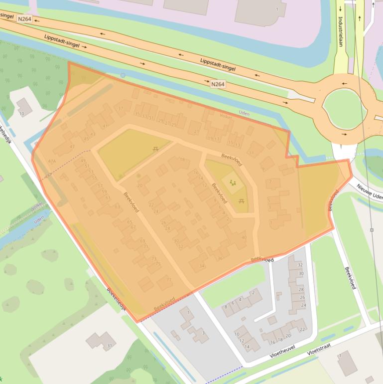 Kaart van postcodegebied 5408NG.