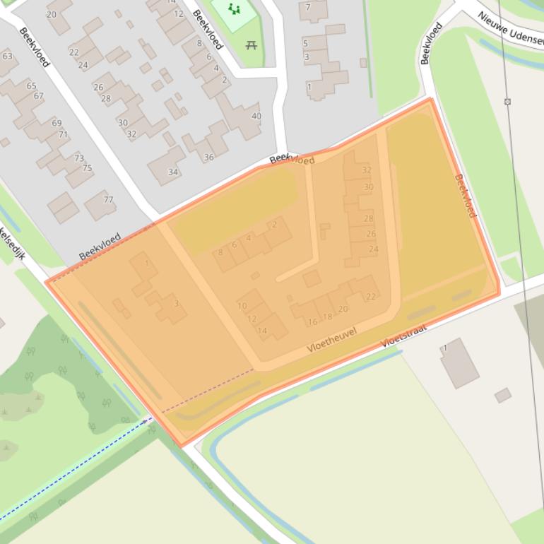 Kaart van postcodegebied 5408NH.