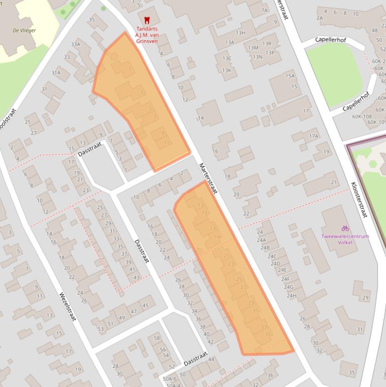 Kaart van postcodegebied 5408XP.