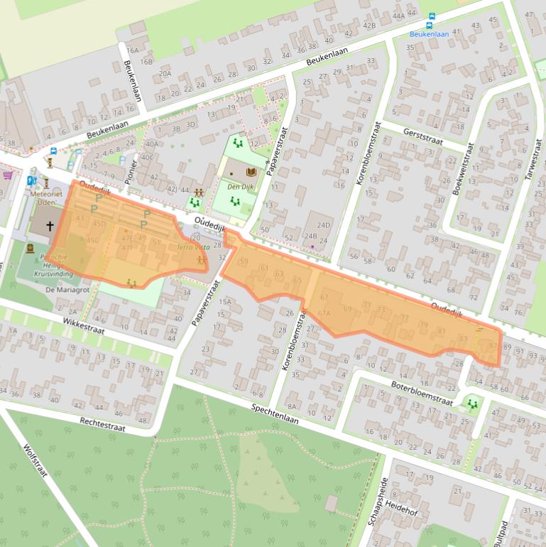 Kaart van postcodegebied 5409AB.