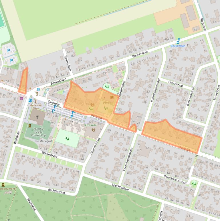 Kaart van postcodegebied 5409AD.