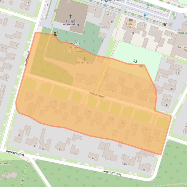 Kaart van postcodegebied 5409AT.