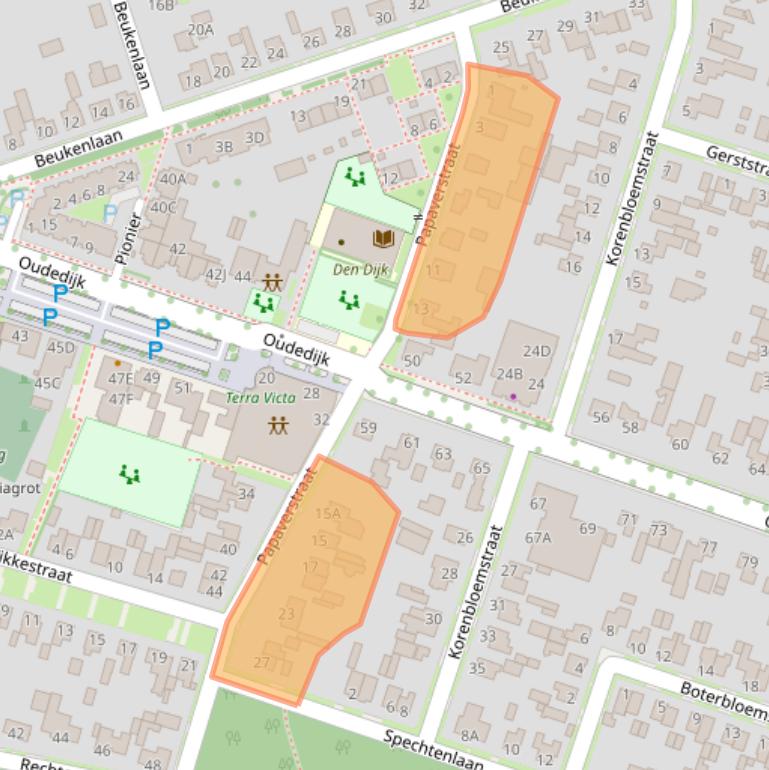 Kaart van postcodegebied 5409AV.