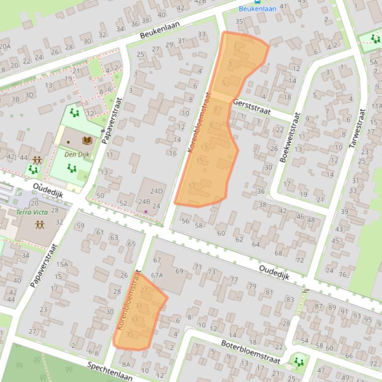 Kaart van postcodegebied 5409AX.